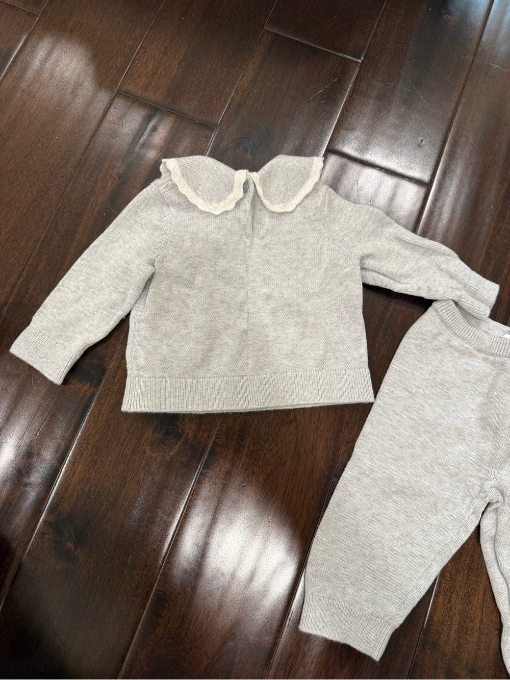 GAP Light Gray Knit Set with Peter Pan Collar - Picture 3 of 4